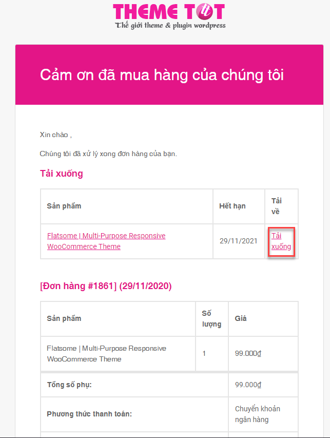 tải xuống từ email