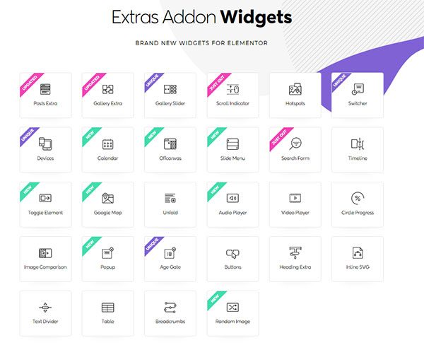 Extras Addon Widgets