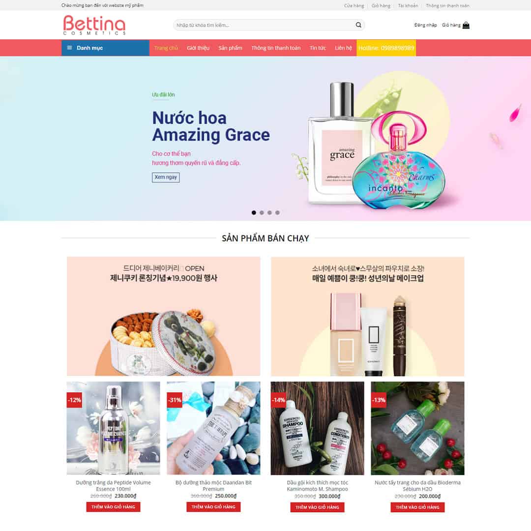 theme WordPress shop mỹ phẩm