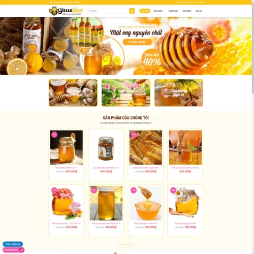 Theme WordPress bán mật ong 01