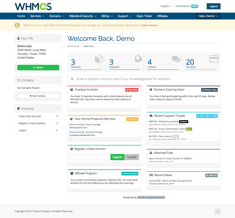 WHMCS | Web Hosting Billing & Automation Platform