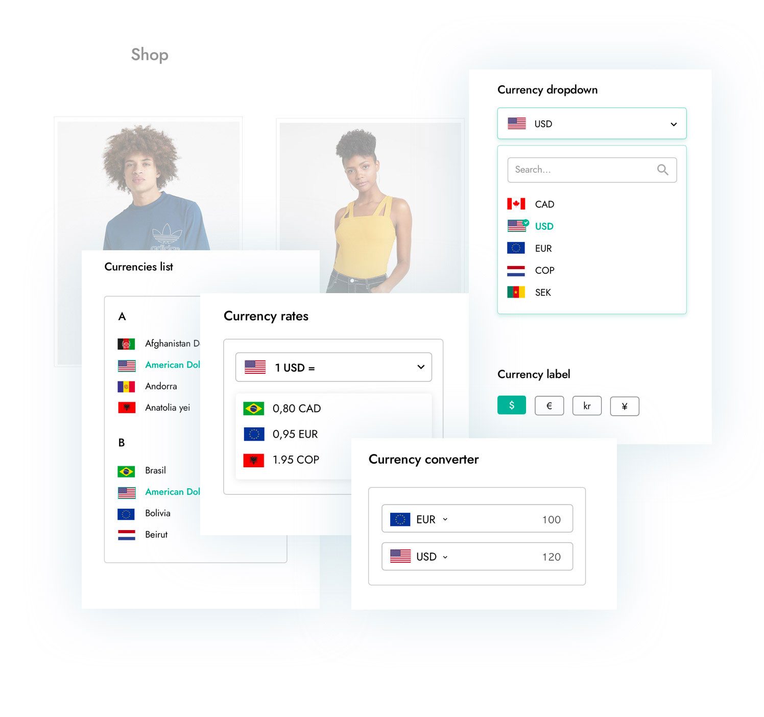 tính năng YITH Multi Currency Switcher for WooCommerce