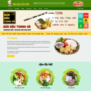 mua theme WordPress quán bún đậu