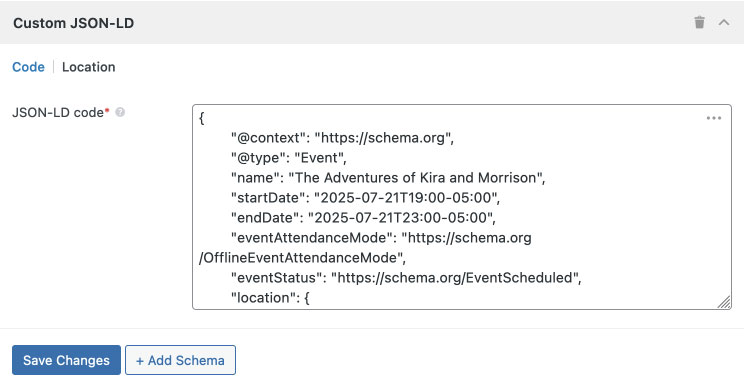 JSON-LD tùy chỉnh
Slim SEO Schema 