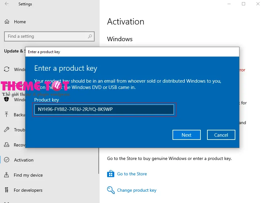 Win 10 Pro product key