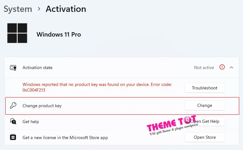 thay đổi key win 11 pro