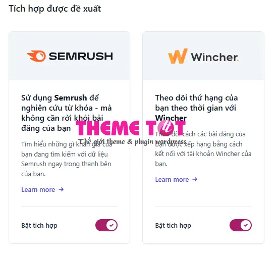 Tích hợp Yoast SEO với các công cụ seo khác