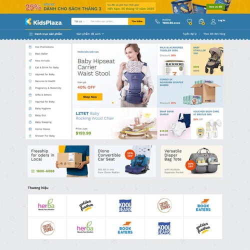 Theme WordPress Elementor bán sản phẩm mẹ và bé 04