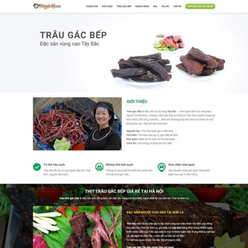 Theme WordPress thịt trâu gác bếp, bò một nắng