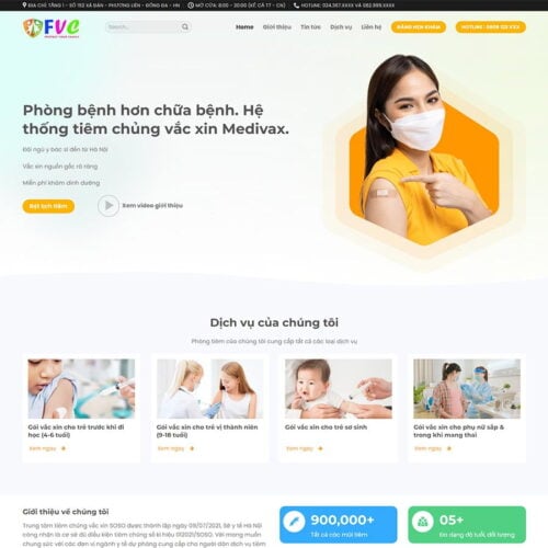 Theme WordPress trung tâm tiêm chủng vắc xin