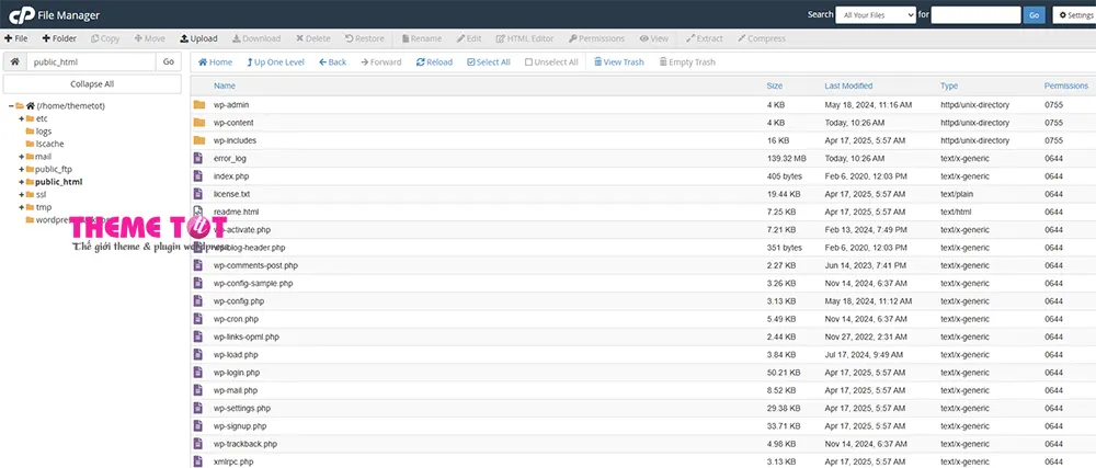 tính năng File Manager trong cpanel