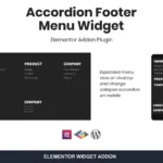 Accordion Footer Menu Widget For Elementor