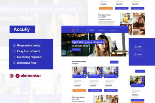Mua Accufy - Accounting Consultant Service Elementor Template Kit giá rẻ