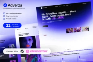 Mua Adverza - Digital Marketing Agency Elementor Template Kit giá rẻ