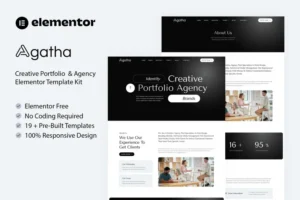 Mua Agatha - Creative Portfolio & Agency Elementor Template Kit giá rẻ