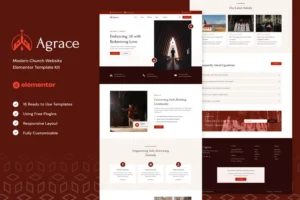 Mua Agrace - Modern Church Website Elementor Template Kit giá rẻ