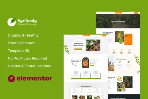 Mua Agrifoody - Organic & Healthy Food Elementor Template Kit giá rẻ