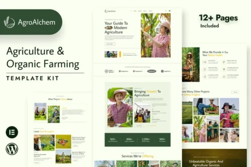 Mua AgroAlchem - Agriculture & Organic Farming Elementor Template Kit giá rẻ