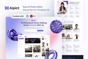 Mua Aipict - Saas AI Photo Editor Website Elementor Pro Template Kit giá rẻ