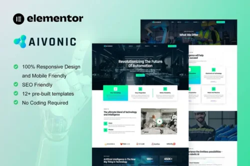 Mua Aivonic - AI & Robotics Elementor Pro Template Kit giá rẻ