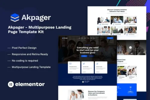 Mua Akpager - Multipurpose Landing Page Template Kit giá rẻ