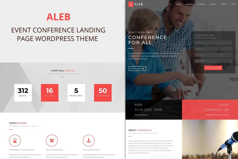Mua Aleb - Event Conference Onepage WordPress Theme giá rẻ