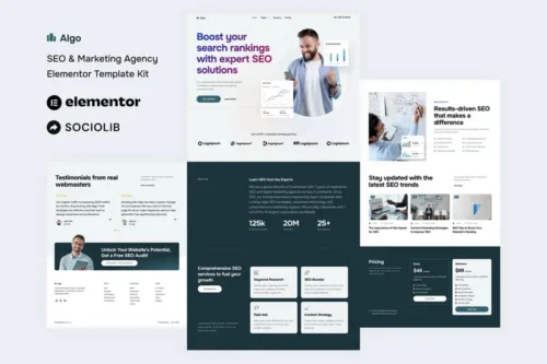 Mua Algo - SEO & Marketing Agency Elementor Template Kit giá rẻ