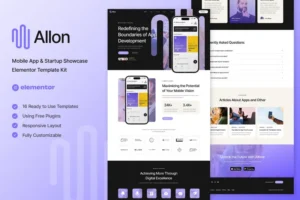 Mua Allon - Mobile App & Startup Showcase Elementor Template Kit giá rẻ