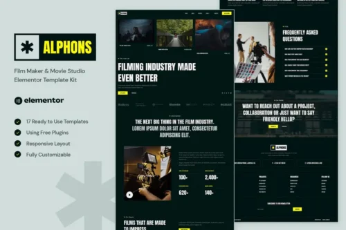 Mua Alphons - Film Maker & Movie Studio Elementor Template Kit giá rẻ