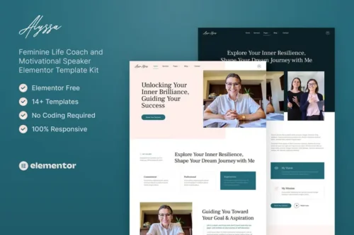 Mua Alyssa – Feminine Life Coach & Motivational Speaker Elementor Template Kit giá rẻ