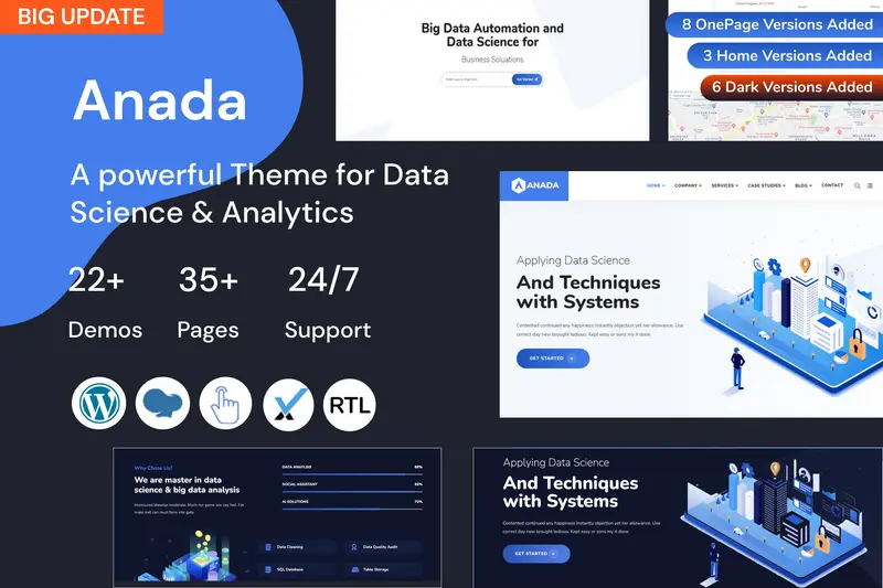 Mua Anada -Data Science & Analytics Landing Page Theme giá rẻ