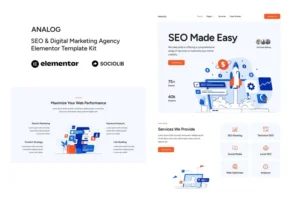 Mua Analog - SEO & Digital Marketing Agency Elementor Template Kit giá rẻ