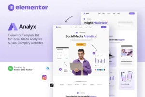 Mua Analyx – Social Media Analytics & SaaS Company Elementor Template Kit giá rẻ