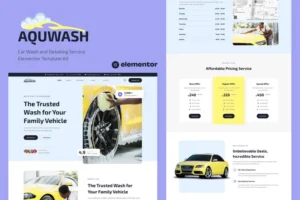 Mua Aquwash - Car Wash and Detailing Service Elementor Template Kit giá rẻ