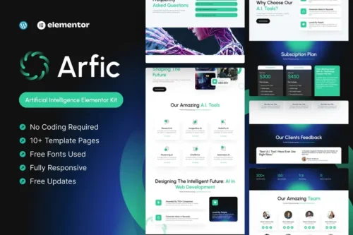 Mua Arfic - Artificial Intelligence Elementor Pro Template Kit giá rẻ