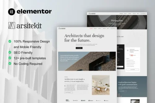 Mua ArsiteKit - Architecture & Construction Elementor Pro Template Kit giá rẻ