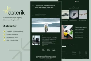 Mua Asterik - Creative & Digital Agency Elementor Template Kit giá rẻ