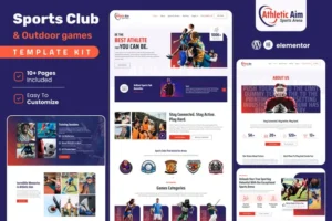 Mua Athletic Aim – Sports Club & Outdoor Games Elementor Template Kit giá rẻ
