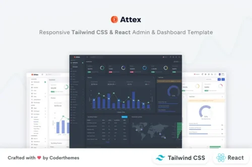 Mua Attex - React Tailwind CSS Admin Dashboard giá rẻ
