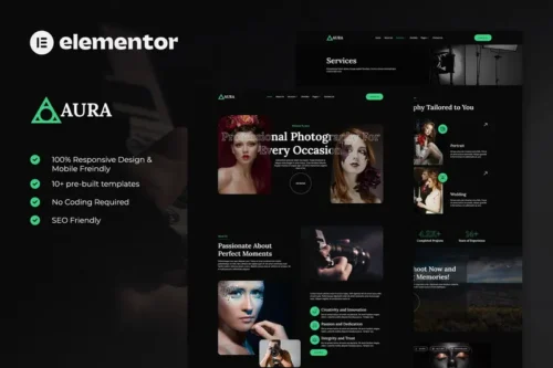 Mua Aura - Photography & Portfolio Elementor Template Kit giá rẻ