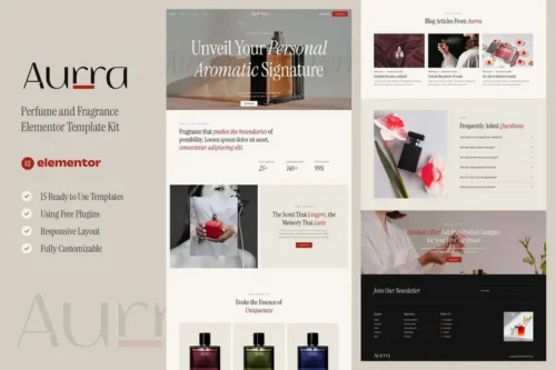Mua Aurra - Perfume and Fragrance Elementor Template Kit giá rẻ