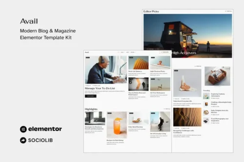 Mua Avail - Modern Blog & Magazine Elementor Template Kit giá rẻ