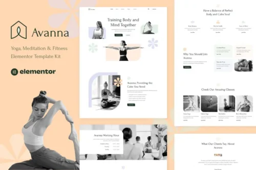 Mua Avanna - Yoga, Meditation & Fitness Elementor Template Kit giá rẻ