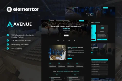 Mua Avenue - Event & Conference Elementor Template Kit giá rẻ