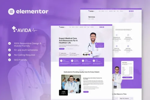 Mua Avida - Health & Medical Elementor Template Kit giá rẻ