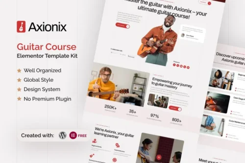 Mua Axionix - Guitar Course Elementor Template Kit giá rẻ