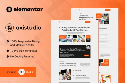 Mua Axistudio - Branding & Creative Studio Elementor Template Kit giá rẻ