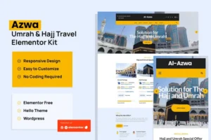 Mua Azwa - Umrah & Hajj Tour Travel Elementor Template Kit giá rẻ