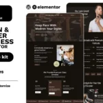 Baberage – Barber & Hairdresser Shop Elementor Template Kit