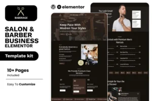 Mua Baberage – Barber & Hairdresser Shop Elementor Template Kit giá rẻ